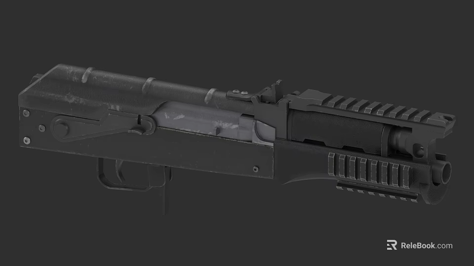Modern Tactical Rifle With Detailed Barrel Rail Grip And Metal Components 3d model 