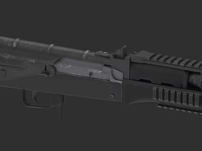 Modern Tactical Rifle With Detailed Barrel Rail Grip And Metal Components 3d model