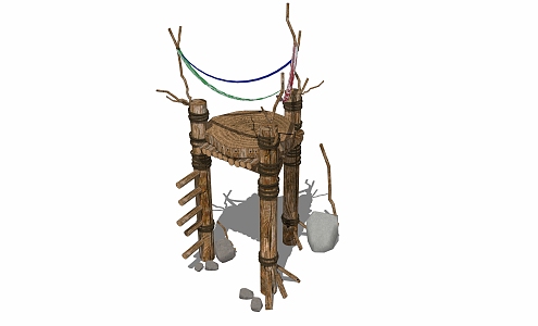 New Chinese-style farm tools, folk-style farm tools, landscape sketch 3d model