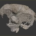 Natural Landscape Featuring Weathered Gray White Rock Formation With Rough Granular Texture On Black Background