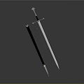 Medieval Metal Sword With Decorative Hilt And Sharp Polished Blade Design