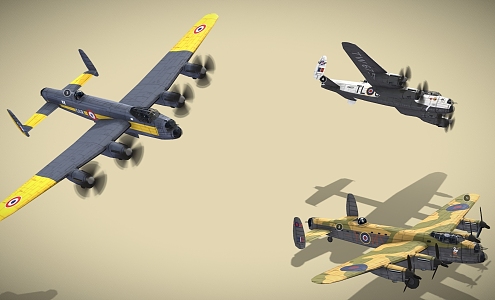 World War II Propeller Aircraft Bomber Fighter Model 3d model