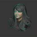 Detailed Animated Game Film Female Character With Long Red Hair 3D Head Design