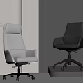Modern Office Chairs With Beige High Back And Black Low Back Leather Design Metal Wheels