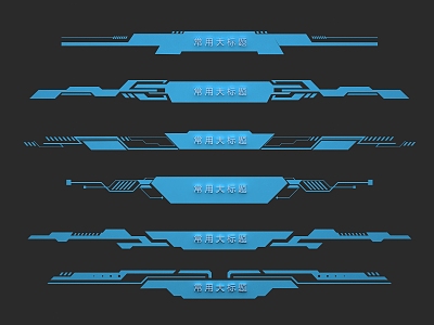 Modern line science and technology sense science and technology border 3d model