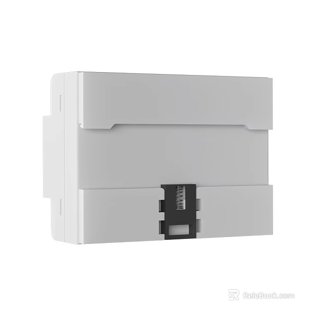 White Rectangular Electrical Enclosure With Snap Closure And Mounting Brackets 3d model