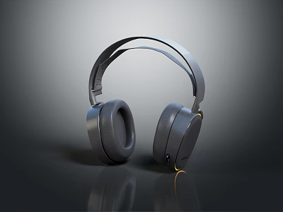 Modern Sleek Over Ear Headphones With Soft Padded Earmuffs And Ergonomic Design 3d model
