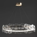 Elegant Modern Double Layer Chandelier With Petal Design And Crystal Decorations