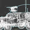 Military Green Armored Utility Vehicle With Roof Mounted Weapon System And Off Road Tires