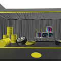 Complex Industrial Mechanical Structure With Circular Central Component And Symmetric Layout