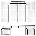 Modern Glass Partition With Slim Metal Frame For Interior Room Divider Design