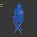 Woman In Santa Hat On Director's Chair With Red Stockings Holding Drink And Food Plate