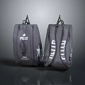 PELL Racing Backpack with Reflective Strips Grey Design and Durable Straps 3d model