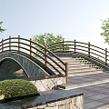 Modern Landscape Bridge Stone Arch Bridge Landscape Bridge Rural Landscape Bridge 3d model