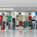 Organized Clothing Store With Different Styles Clothes Display Racks And Mannequins
