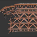 Industrial Metal Frame Construction Structure With Arched Design And Cross Supports