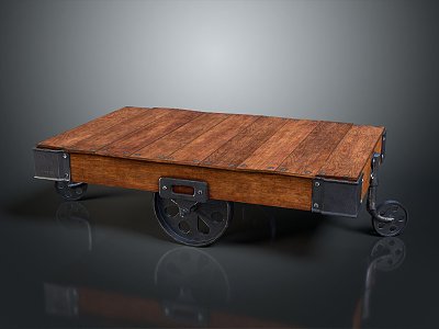 Modern Board Car Flatbed Car Ancient Rack Car Rickbait 3d model