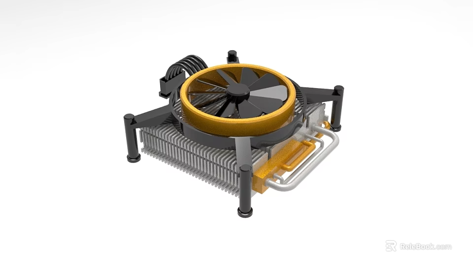Efficient Industrial Cooling Equipment With Fan Heat Sink And Radiator Fins 3d model 