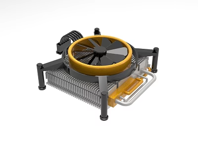 Efficient Industrial Cooling Equipment With Fan Heat Sink And Radiator Fins 3d model