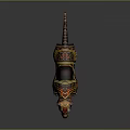 Ornate Decorated Tiger Mount With Colorful Saddle And Leg Armor Details