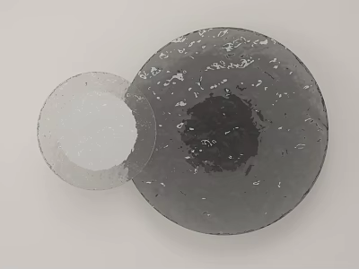 Two Circular Gray Toned Wall Decor With Textured Matte Finish Surfaces 3d model