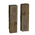 Stone Wood Decorative Columns With Rustic Texture And Natural Finish 3d model