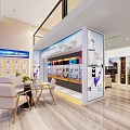 Modern YORK Showroom Interior Featuring Beige Sofa Air Conditioners And Kitchen Area