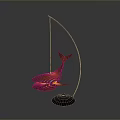 Whale Shaped Orange Lighting Combination With Curved Stand And Illuminated Design