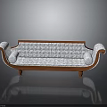 Classic Curved Armrest Sofa With Wooden Frame And Patterned Fabric For Living Room