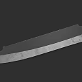Large Blade Weapon With Red Handle And Worn Metallic Sharp Edge 3d model