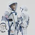 A Man Wearing Astronaut Spacesuit Front And Back View Design 3d model