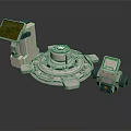 Mechanical Assembly Components With Circular Base Green Screen Device And Small Square Unit 3d model