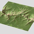 Lush Green Mountain Landscape With Rolling Valleys Winding Streams And Dense Vegetation 3d model