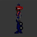 Transformer Robot Figure With Red Blue Silver Color And Detailed Design