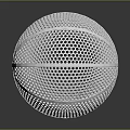 White Basketball Shaped Decorative Sphere With Honeycomb Perforated Surface Design 3d model