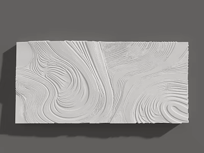 White Wavy Textured 3D Feature Wall with Modern Sculptural Patterns 3d model