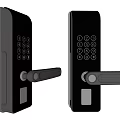 Modern Electronic Smart Door Lock With Digital Keypad And Handle Design 3d model