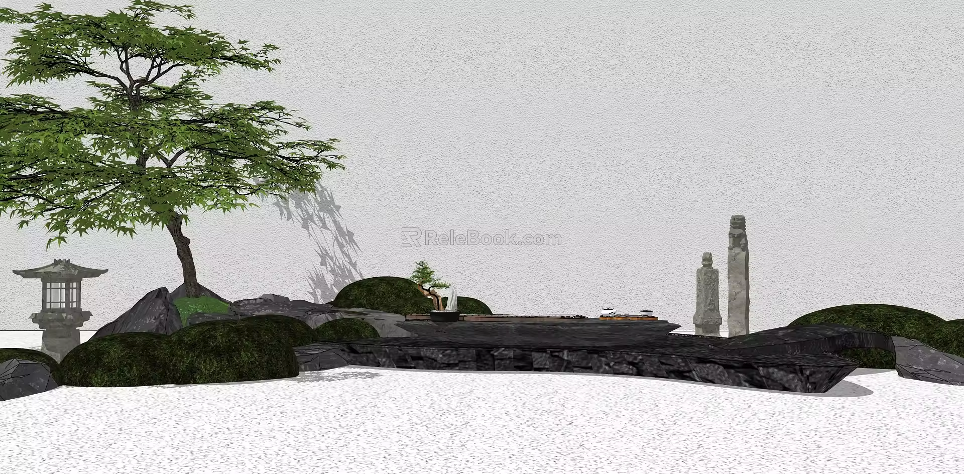 New Chinese landscape sketch dry landscape sketch 3d model