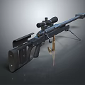 Tactical Sniper Rifle With Optical Scope Bipod And Bullet In Detailed Closeup View