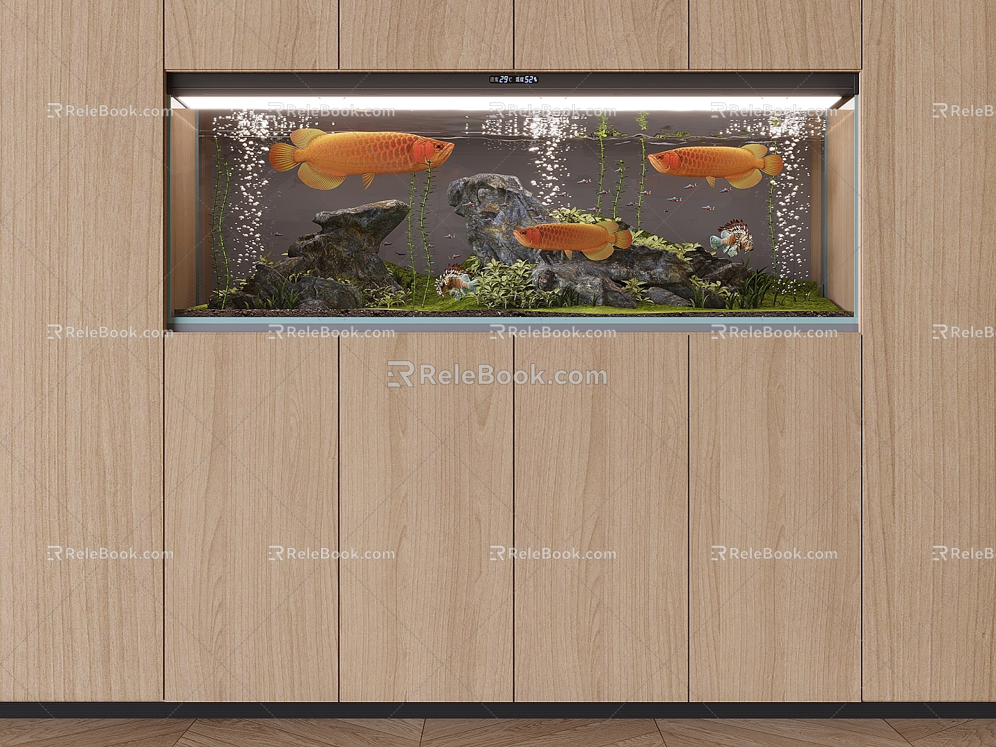 Modern fish tank aquarium ornamental fish tank glass fish tank aquarium tropical fish embedded fish tank 3d model