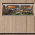 Modern fish tank aquarium ornamental fish tank glass fish tank aquarium tropical fish embedded fish tank 3d model