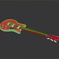 Red Electric Guitar With Glossy Body Rosewood Neck And Chrome Hardware