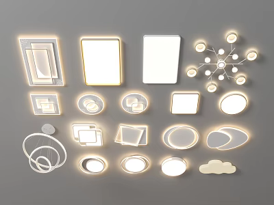 Modern Ceiling Lights With Various Shapes And Decorative Designs For Home Interiors 3d model