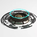 Advanced Precision Mechanical Equipment With Intricate Circular Rings And Blue Light