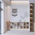 Modern Public Office Space With Open Layout Desks Bookshelves Green Plants And Decorative Art