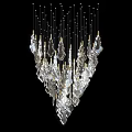 Elegant Modern Crystal Chandelier With Multiple Hanging Transparent Glass Pendants