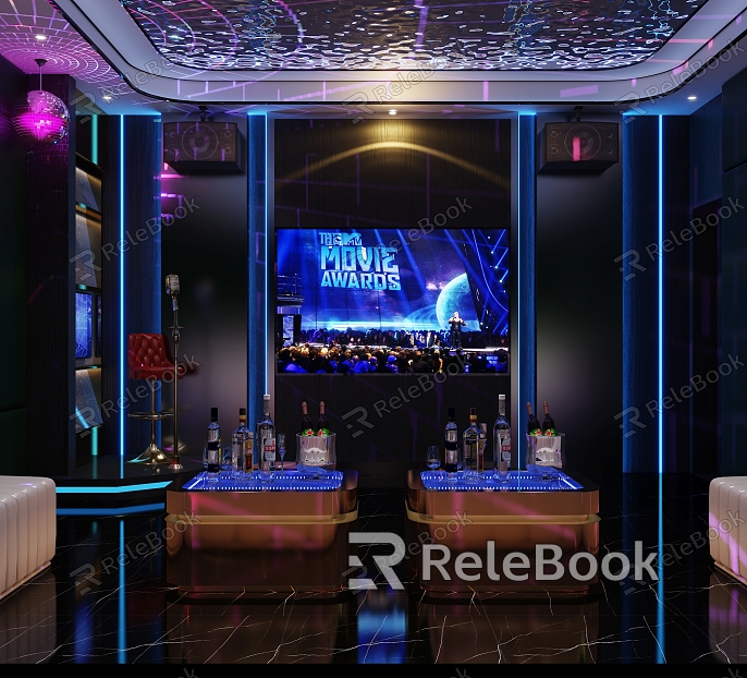 Business ktv Entertainment Club Bar ktv Entertainment Club ktv Box ktv Private Room Light Luxury Business ktv Box Laser Light model