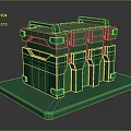 Green Storage Box With Multiple Compartments Handles And Green Base