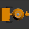 Orange Mobile Concrete Mixer Utility Vehicle With Drum And Wheels