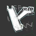 Modern Escalator Design with Metal Steps Handrail and Platform Structure 3d model